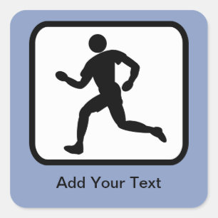 Customizable Runner Logo Square Sticker