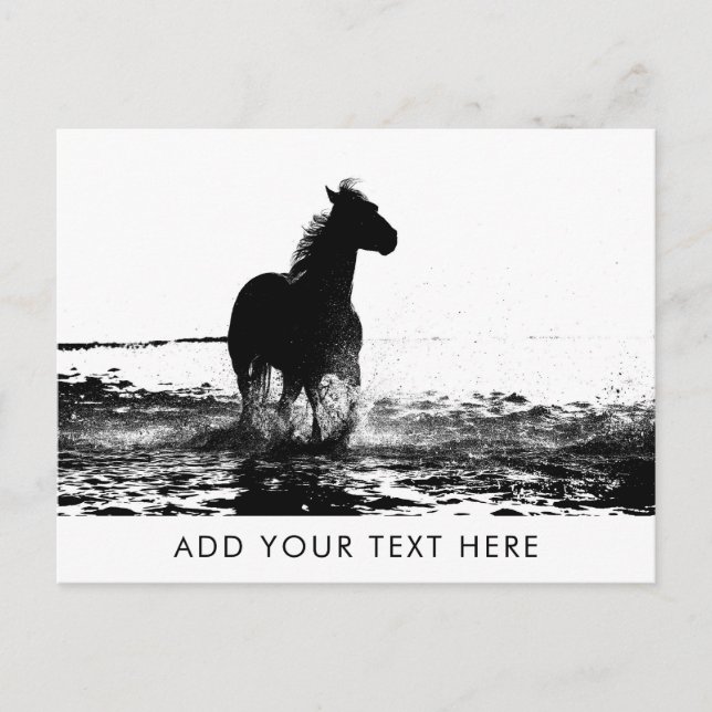 Customizable Running Horse Animal Template Postcard (Front)