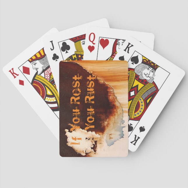 Customizable Rust Art Cool Fun Unique  Playing Cards (Back)