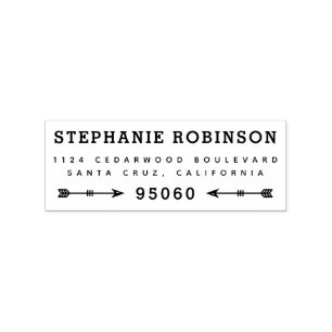 Customizable Rustic Arrows Return Address Rubber Stamp