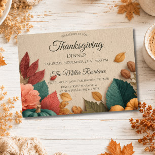 Customizable Rustic Fall Thanksgiving Invitation