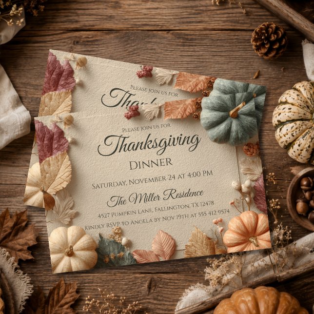 Customizable Rustic Fall Thanksgiving Invitation (Creator Uploaded)