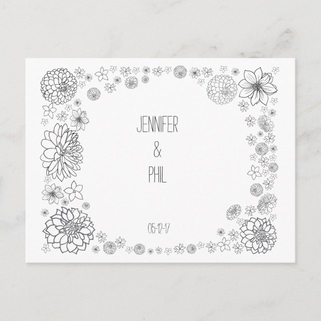 Customizable Rustic Wedding Save the Date Announcement Postcard (Front)