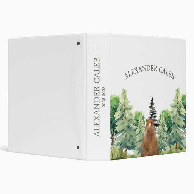 Customizable Rustic Woodland Baby Photo Album Binder (Background)