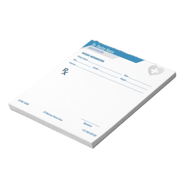 Customizable RX Pad for Doctors - Prescription Pad (Rotated)