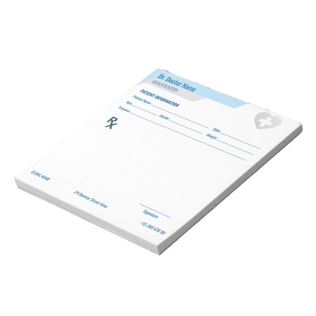 Customizable RX Pad for Doctors - Prescription Pad (Rotated)