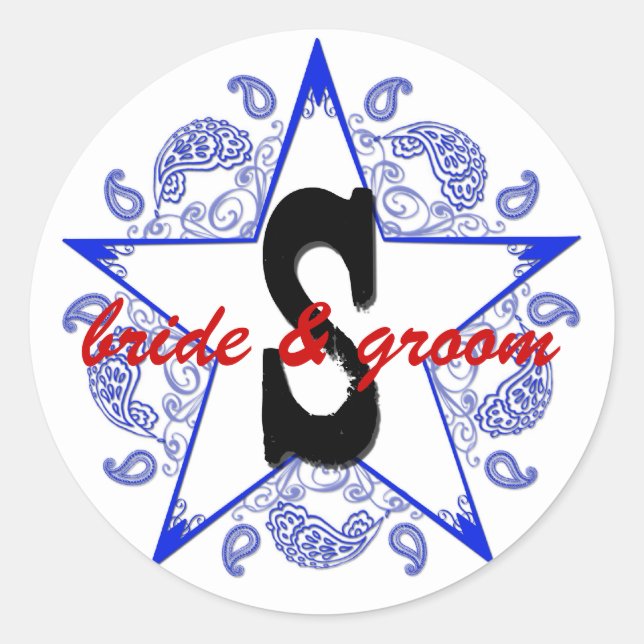 Customizable "S" Western Blue Sticker (Front)