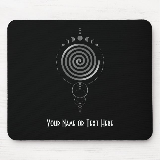 Customizable Sacred Geometry Spiral Mouse Pad (Front)