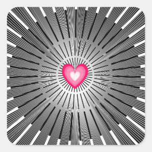 Customizable Sacred Heart - Grey & White Cool Rad Square Sticker
