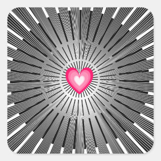 Customizable Sacred Heart - Grey & White Cool Rad Square Sticker