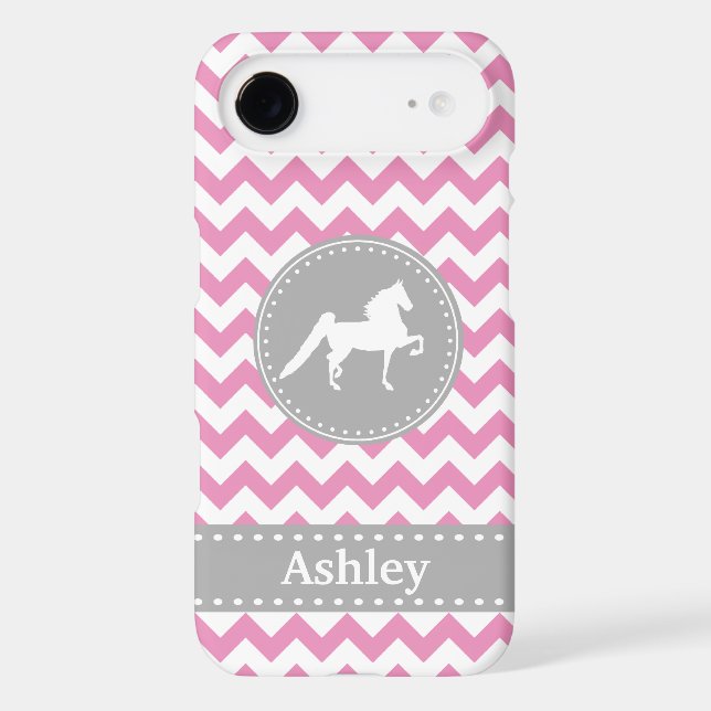 Customizable Saddlebred Pink Chevron iPhone 6 case (Back)