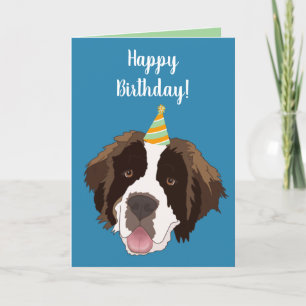 Customizable Saint Bernard Birthday Holiday Card