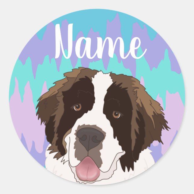 Customizable Saint Bernard Classic Round Sticker (Front)