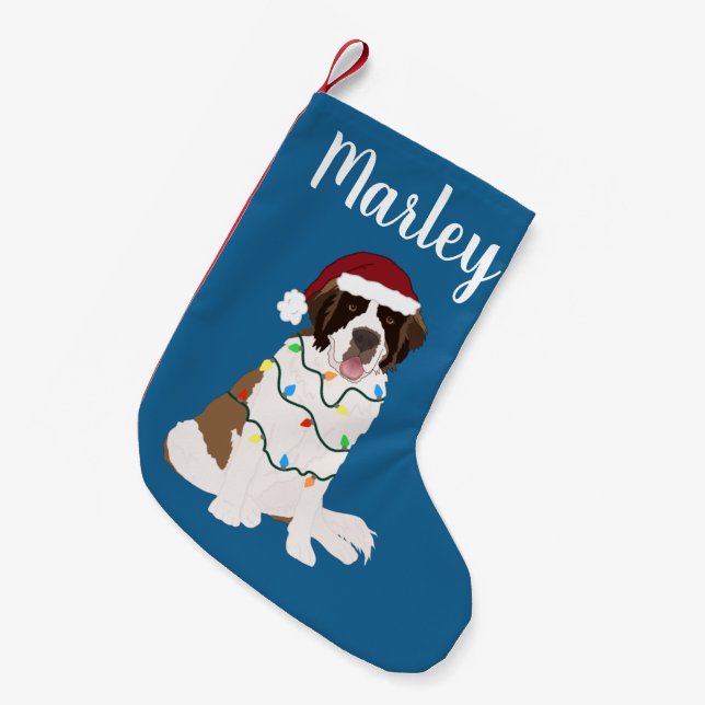 Customizable Saint Bernard   Small Christmas Stocking (Front (Hanging))