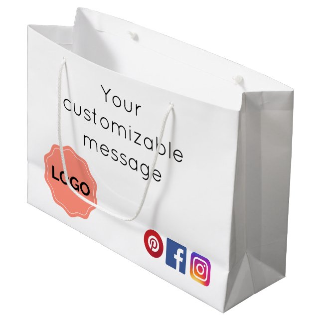 Customizable salon or spa large gift bag (Front Angled)