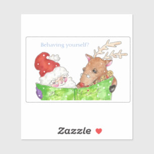 Customizable Santa and Rudolf Sticker