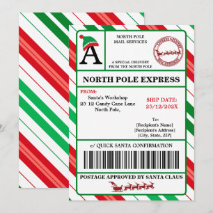 Customizable Santa Claus shipping label Invitation