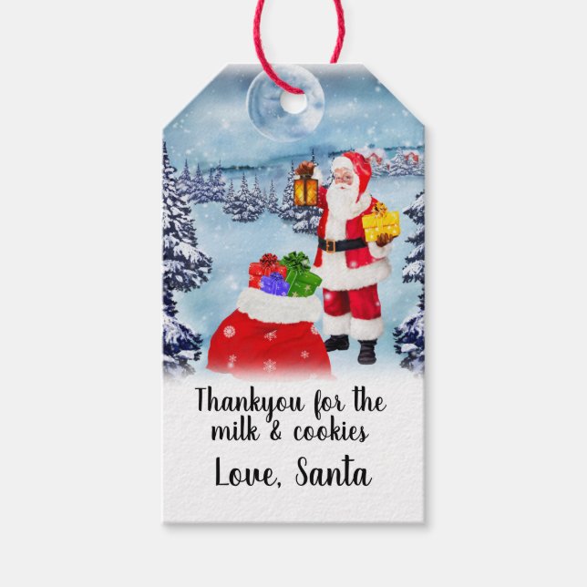 Customizable Santa design Gift Tags (Front)