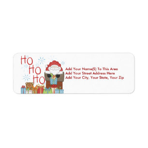 Customizable Santa Ho Ho Ho Return Address Labels
