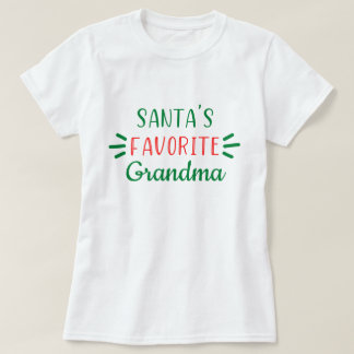 Customizable Santa's Favourite Grandma Nana Gigi T-Shirt