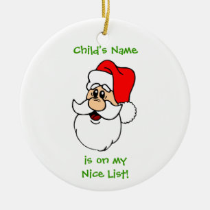 Customizable Santa's Nice List Ornament