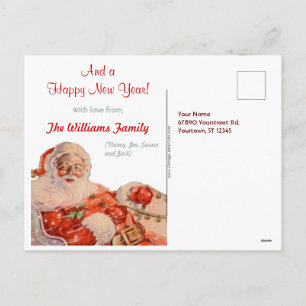Customizable Santas Sleigh Ride Christmas Postcard
