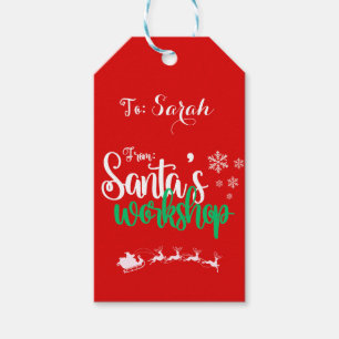 Customizable Santa's Workshop Gift Tag
