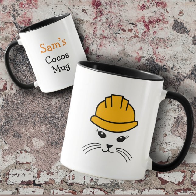 Customizable Sassy Cat Construction Worker Mug (Creator Uploaded)