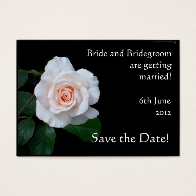 Customizable Save the Date Card, Pink Rosebud (Front)
