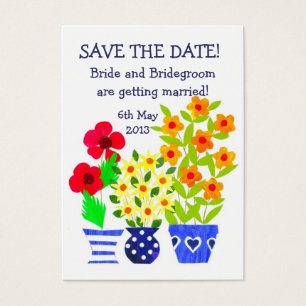 Customizable 'Save the Date' Card, Pots of Flowers