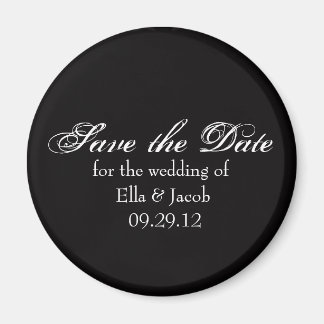Customizable Save the Date Magnet Black