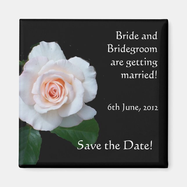 Customizable Save the Date Magnet, Rosebud Magnet (Front)