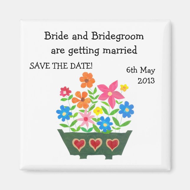 Customizable Save the Date Magnet, Window Box Magnet (Front)