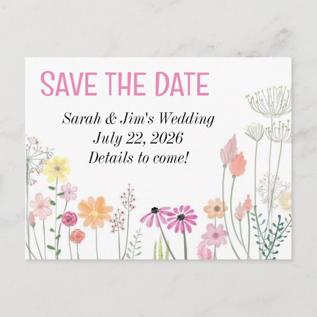 customizable save the date postcards (Front)
