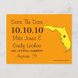 Customizable Save the Date State - FLORIDA Announcement Postcard