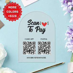 Customizable Scan to Pay Sign - Boost Your Small B Acrylic Invitations