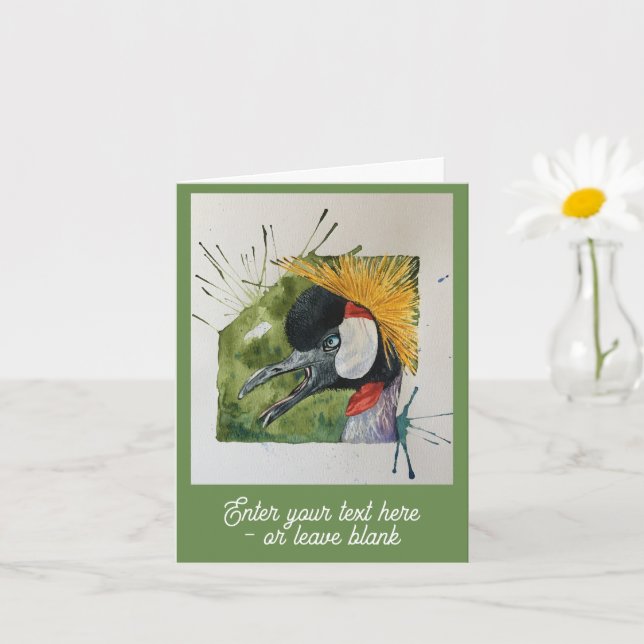 Customizable Scandalized Crane Greetings Card (Small Plant)