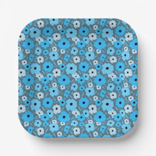 Customizable Scandinavian Doodle flower Paper Plate
