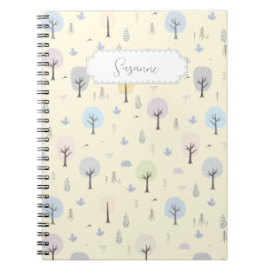 Customizable Scandinavian Forest Seamless Pattern Notebook