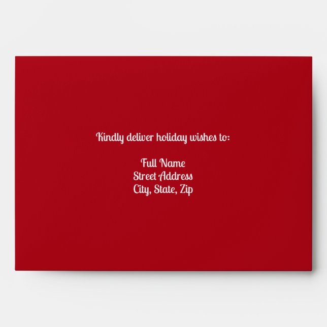 Customizable Scarlet Red Christmas Envelope (Front)