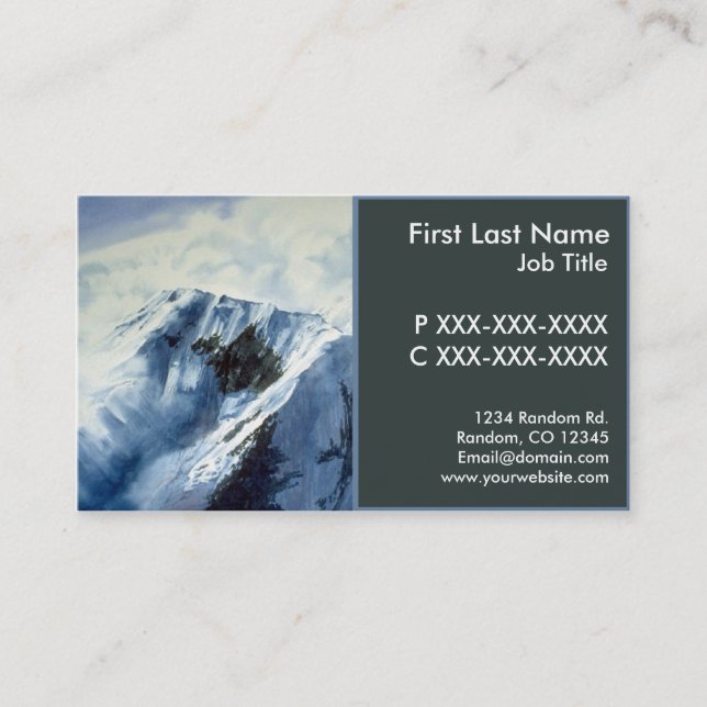 Customizable scenic mountain business cards (Front)
