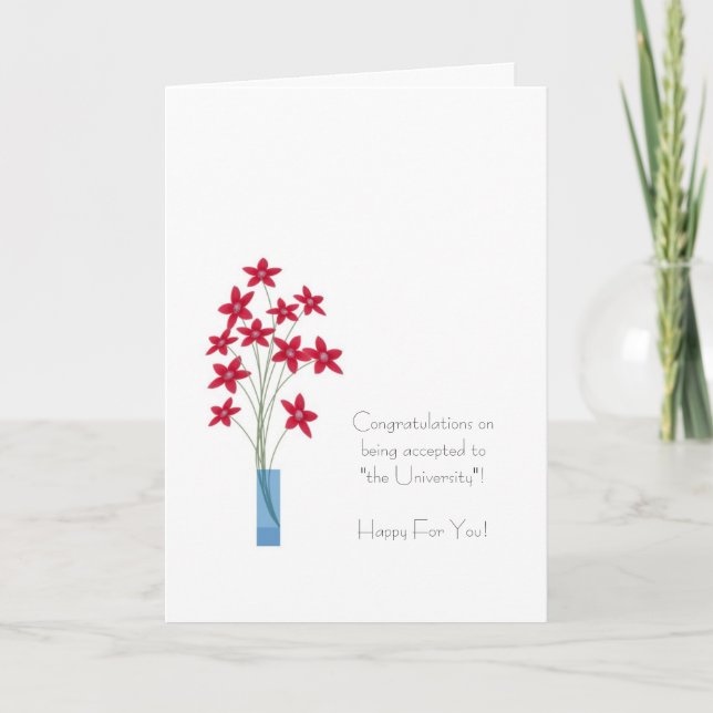 Customizable School Acceptance Congratulations Card (Front)