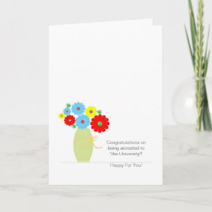 Customizable School Acceptance Congratulations Card