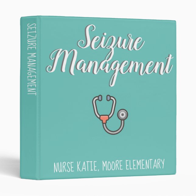 Customizable School Nurse Seizure Management Binder (Front/Spine)