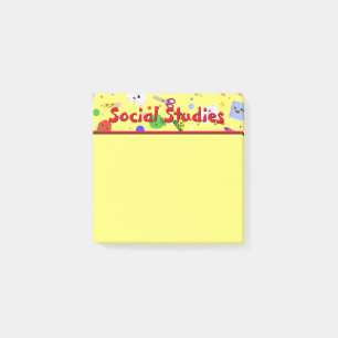 Customizable School Social Studies Post-it Notes