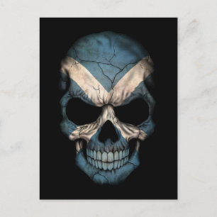 Customizable Scottish Flag Skull Postcard