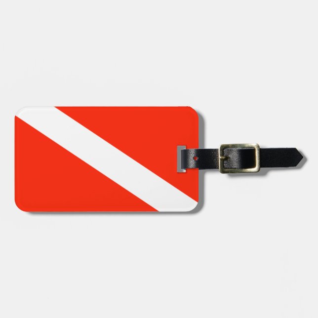 Customizable Scuba Flag Luggage Tag (Front Horizontal)