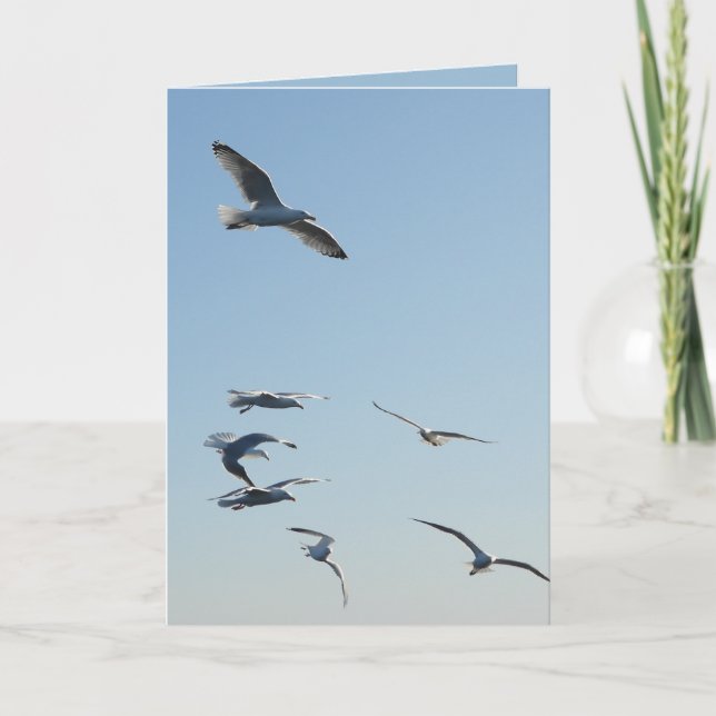 Customizable Seagulls Flying Greeting Card  (Front)