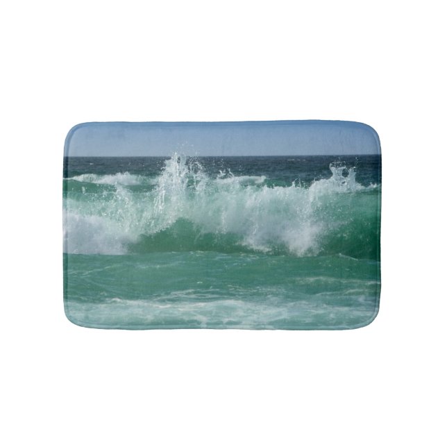 Customizable Seascape Beach Waves Template Small Bath Mat (Front)