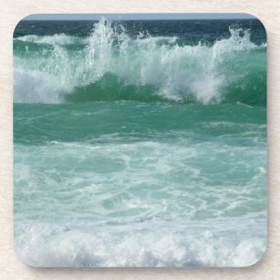 Customizable Seascape Sea Waves Beach Seaside Coaster